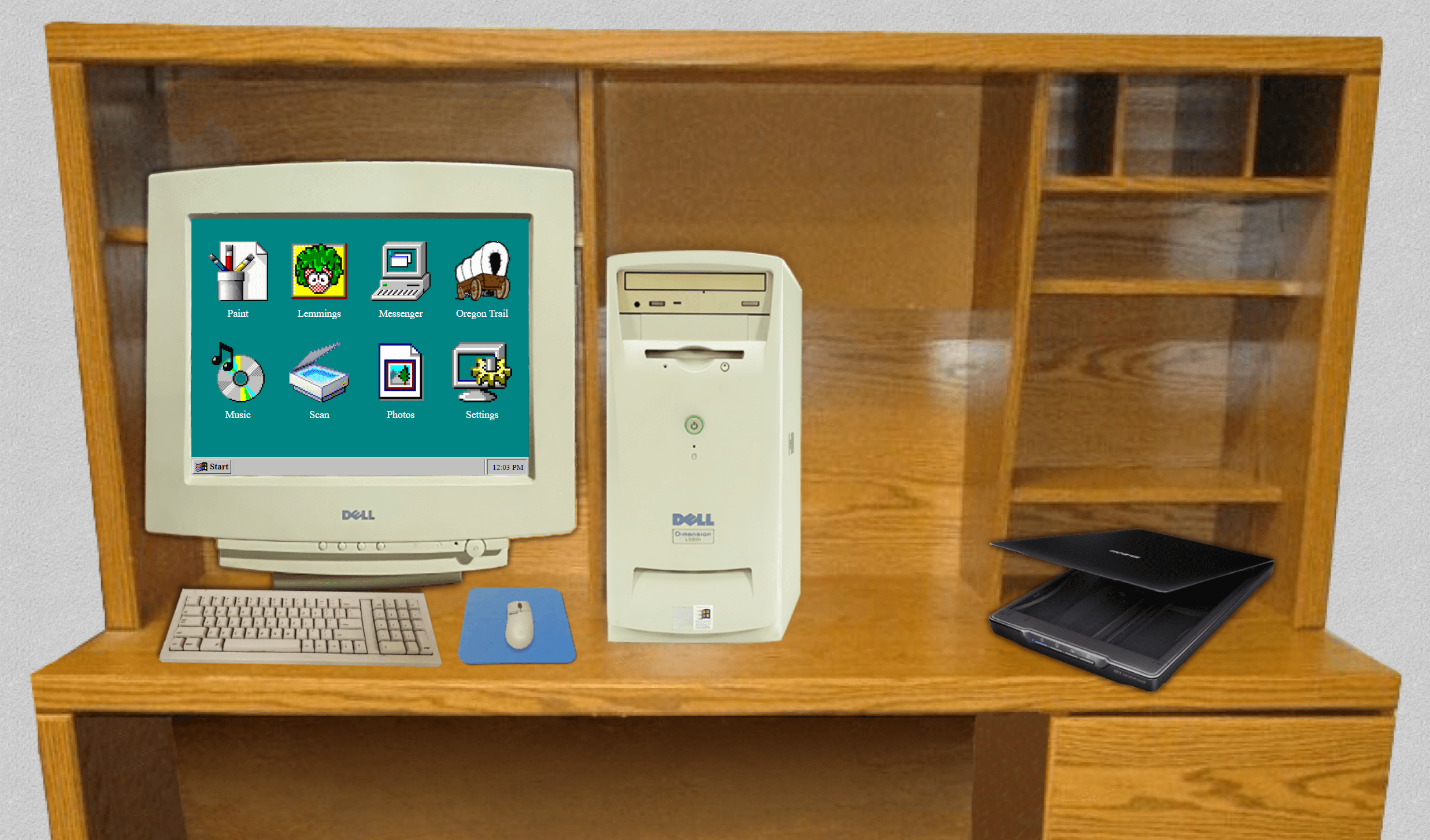 High-fidelity mockup of My 2000s PC when it is turned on